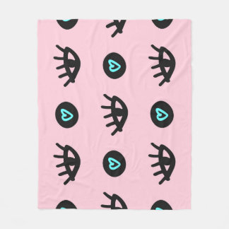 Manta Polar Doodle Girly: Los Ojos Corazón Sin Pena.