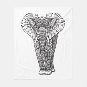 Manta Polar Doodle modelado fantasía del elefante