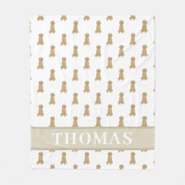 Manta Polar Doodle personalizado (Apricot rojo Golden)