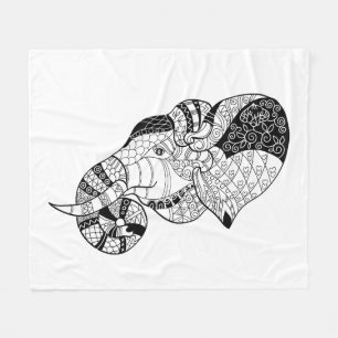 Manta Polar Doodle principal de Zenstyle del elefante