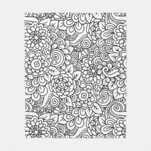 Manta Polar Doodle retro floral
