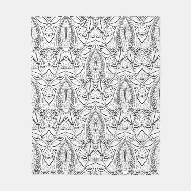 Manta Polar Doodle tribal abstracto (Anverso)