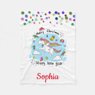 Manta Polar Doodle unicornio personalizado con Pony