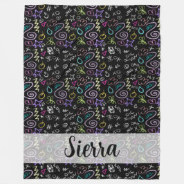 Manta Polar Doodles BFF - Patrón Purpurina falso