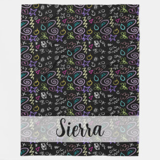 Manta Polar Doodles BFF - Patrón Purpurina falso