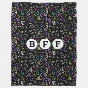 Manta Polar Doodles BFF - Patrón Purpurina falso (3 cuentas)