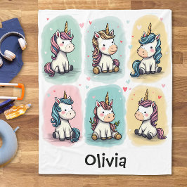 Manta Polar Doodles Cute Unicorn