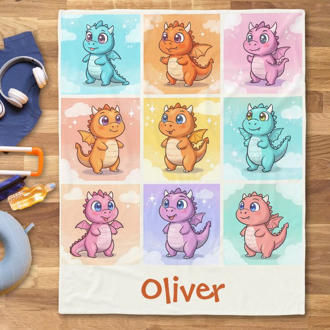 Manta Polar Doodles de dragón de color (Subido por el creador)