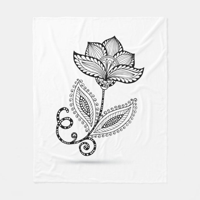 Manta Polar Doodles de Paisley Mehndi de la alheña (Anverso)