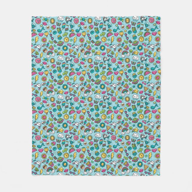 Manta Polar Doodles totalmente curados (Anverso)