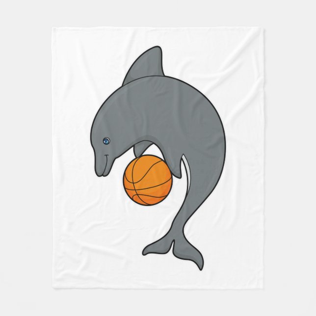 Manta Polar Dophin como jugador de baloncesto con baloncesto (Anverso)