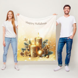 Manta Polar Dorado Candles Navidades Fleece Blanket