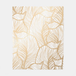 Manta Polar Dorado floral Damask Fleece Blanket