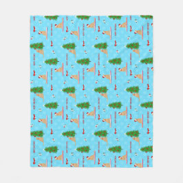 Manta Polar Dorado Navidades Beach Day Fleece Blanket