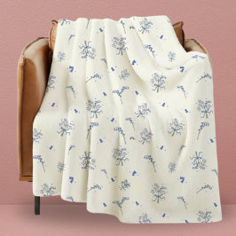 Manta Polar Dorm Modern Girly Bluebell Floral para ella