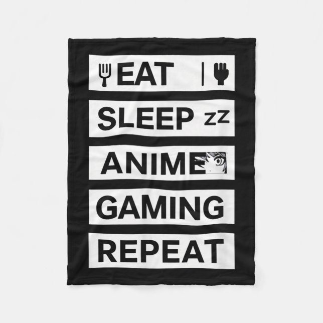 Manta Polar Dormir Anime Gaming Repetir Otaku Gamer Humor (Anverso)