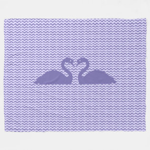 Manta Polar Dos cisnes y patrón ondulado