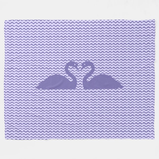 Manta Polar Dos cisnes y patrón ondulado (Frente (Horizontal))