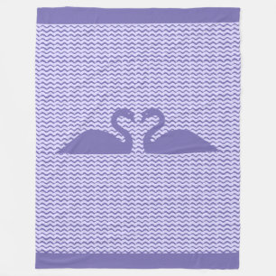 Manta Polar Dos cisnes y patrón ondulado