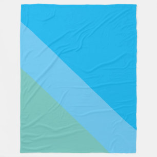 Manta Polar Dos franjas de inclinación Verde azulada azul ciel