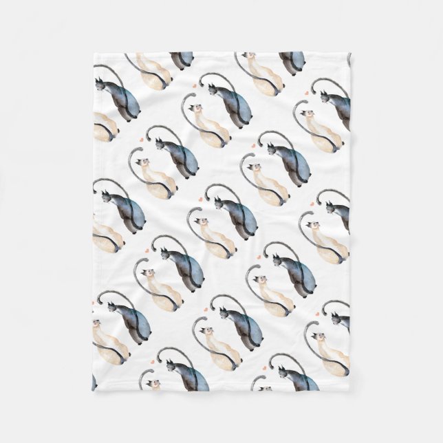 Manta Polar Dos gatos enamorados (Anverso)
