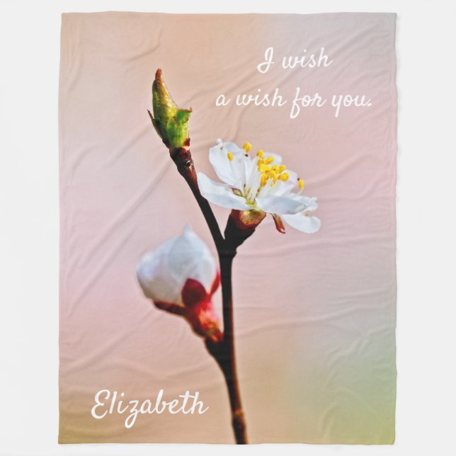 Manta Polar Dos hermosas flores de albaricoque japonesas (Anverso)