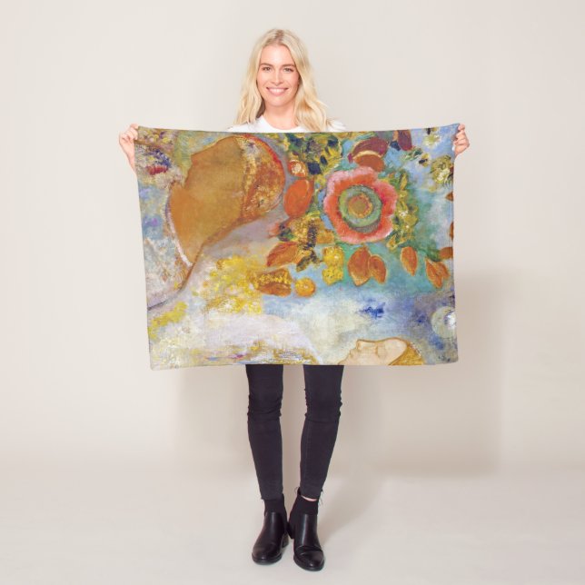 Manta Polar Dos jóvenes Chicas entre flores, Redon (In situ)