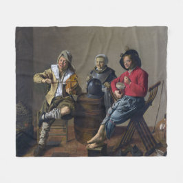 Manta Polar Dos niños y un Chica haciendo música (músicos)