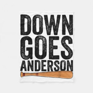 Manta Polar DOWN GOES ANDERSON FUNNY BASEBALL regalo ANDERSON