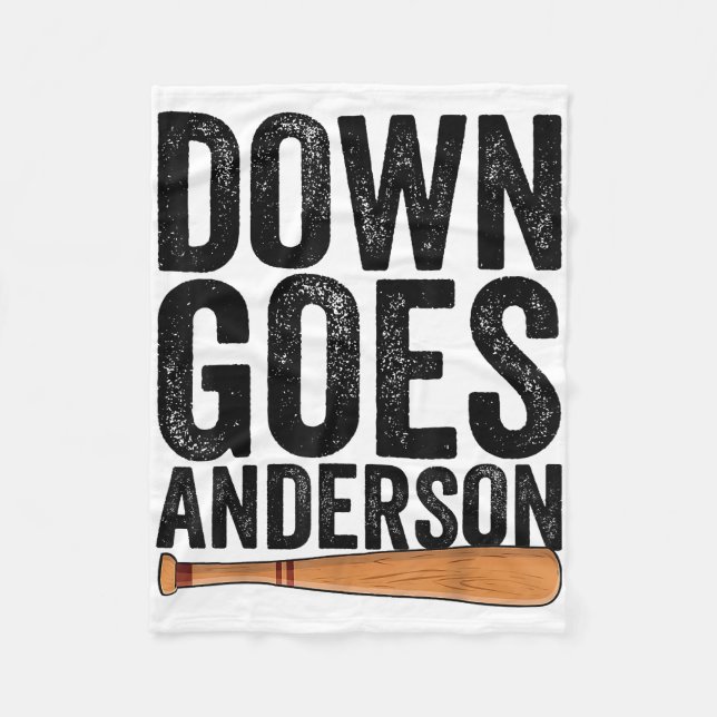 Manta Polar DOWN GOES ANDERSON FUNNY BASEBALL regalo ANDERSON (Anverso)