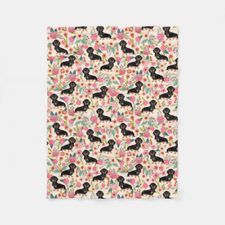 Manta Polar Doxie cubre - el negro y broncea dachshunds - la