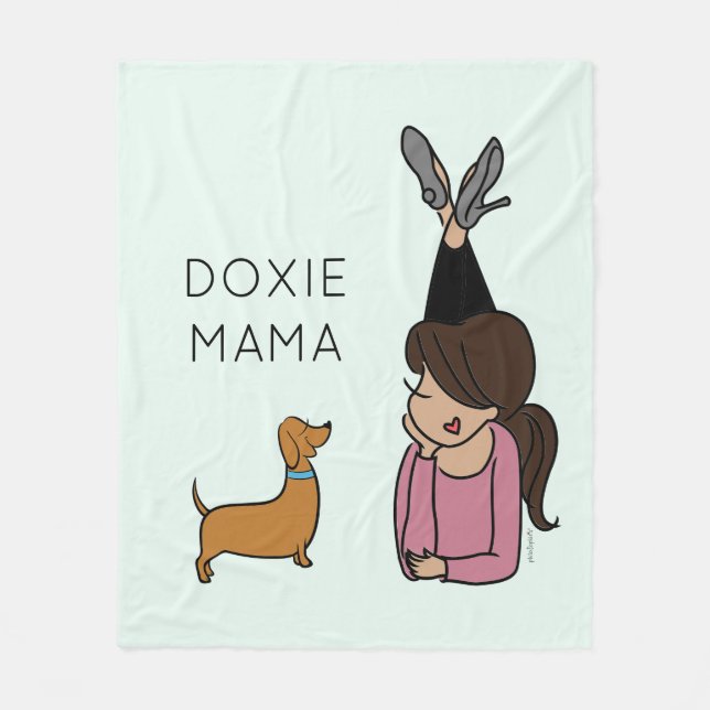Manta Polar Doxie Mama Fleece Blanket Personalizado (Anverso)