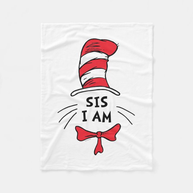 Manta Polar Dr. Seuss | Gato en el Gorra - Sis I am (Anverso)