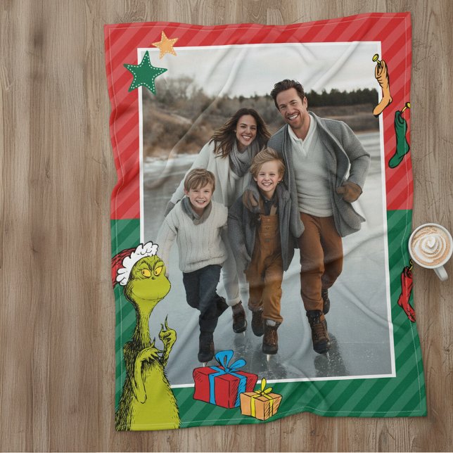 Manta Polar Dr. Seuss | Grinch Family Photo Holiday (Subido por el creador)