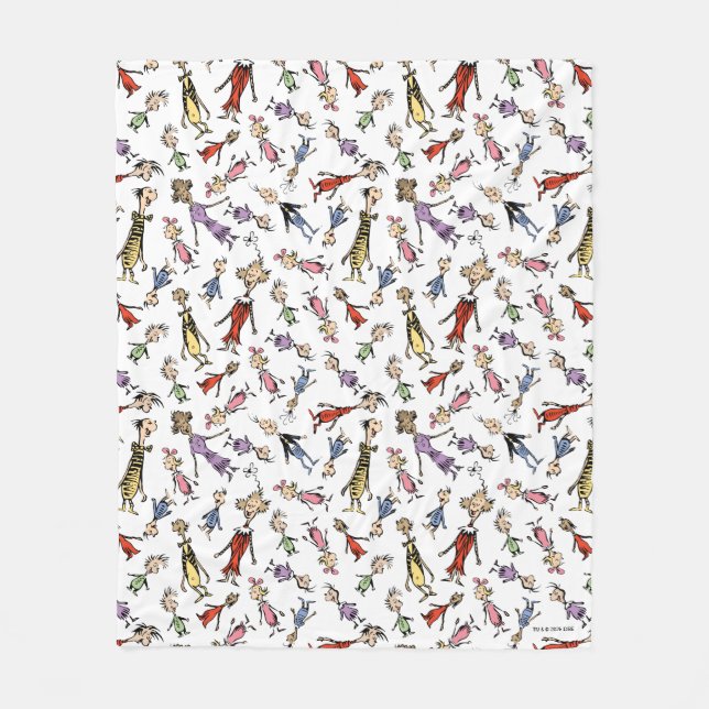 Manta Polar Dr. Seuss Whoville Characters Festive Pattern (Anverso)