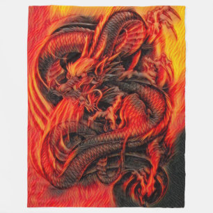 Manta Polar Dragón chino del fuego