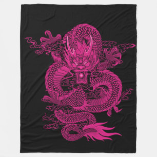 Manta Polar Dragón chino rosado del emperador