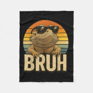 Manta Polar Dragón con barba Retro Bruh Funny Vintage Lizard