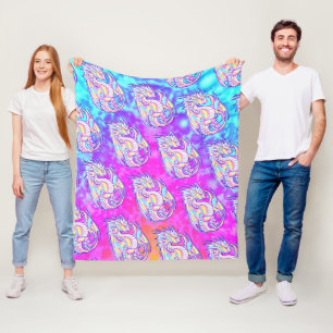 Manta Polar Dragón de guijarros rosados de burro delgado Wyver