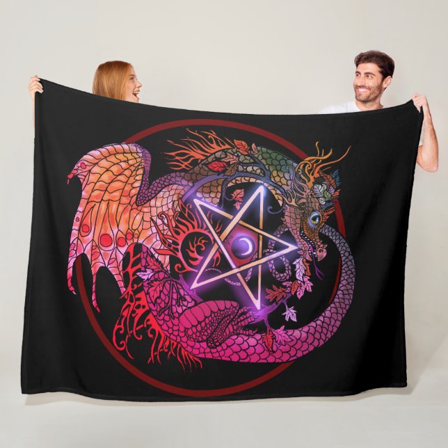 Manta Polar Dragón del Pentáculo Art Nouveau (In situ)