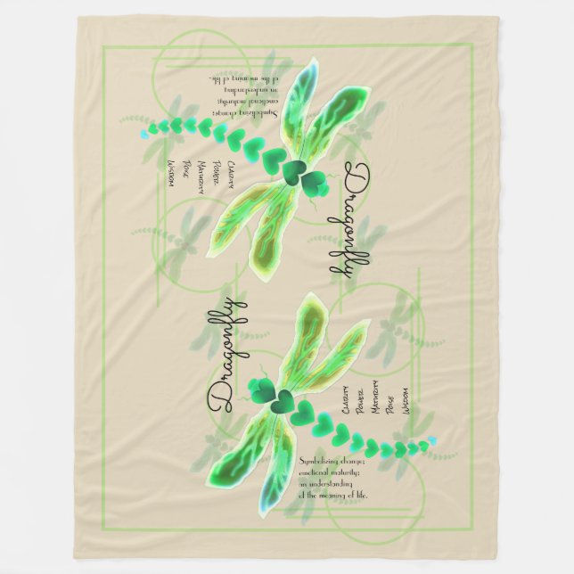 Manta Polar Dragón | Khaki Big Fleece Blanket (Anverso)