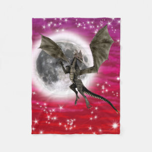 Manta Polar Dragón Negro - Criatura Fantástica Mítica Cielo Ro