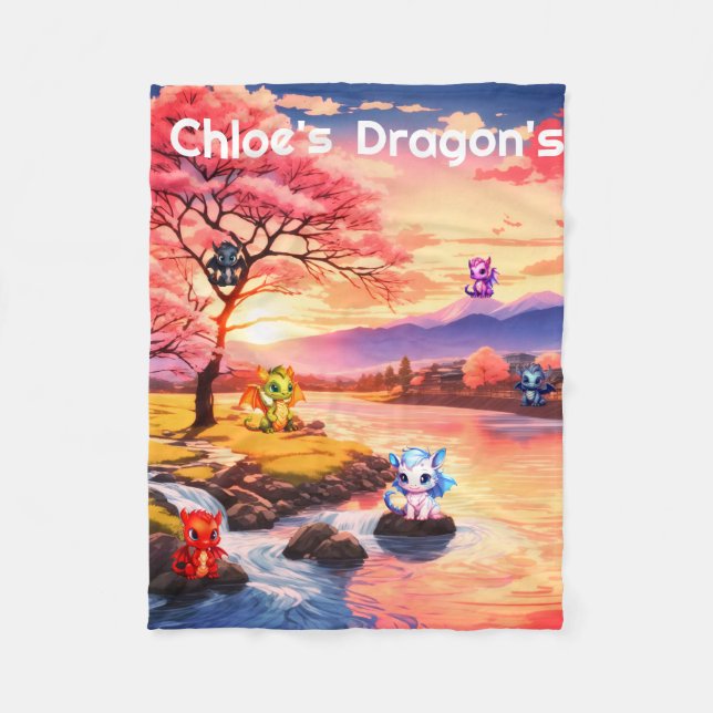 Manta Polar Dragón personalizado (Anverso)