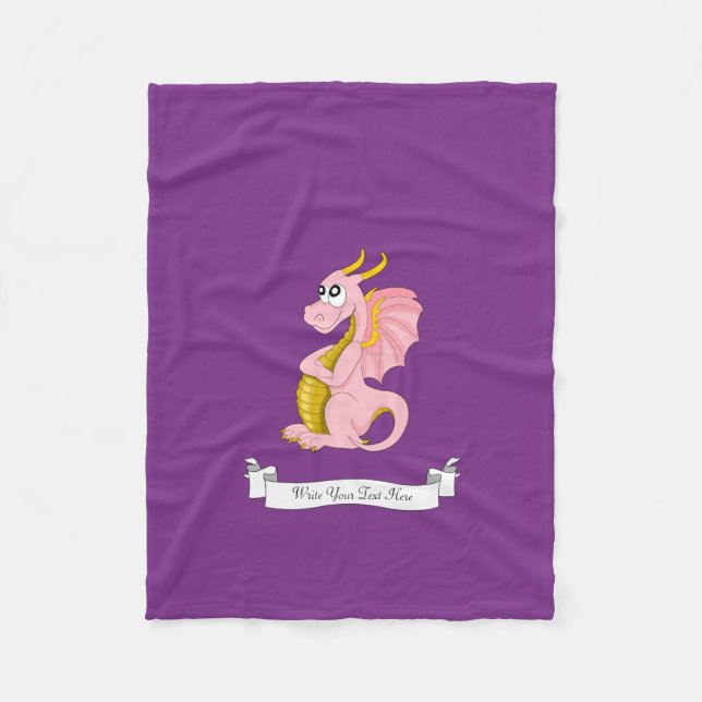 Manta Polar Dragón rosa de dibujos animados (Anverso)