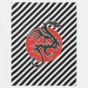 Manta Polar Dragon Sun - blanco rojo negro + tus ideas