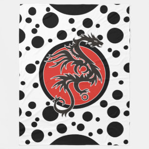 Manta Polar Dragon Sun - blanco rojo negro + tus ideas