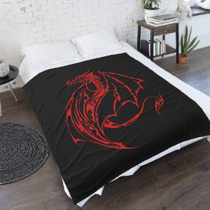 Manta Polar Dragón tribal rojo