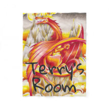 Dragón volador y volcán personalizado