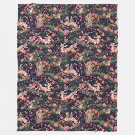 Manta Polar Dragones rosas y flores de cerezo