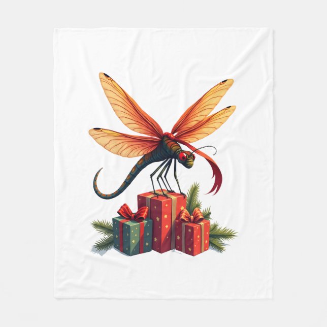 Manta Polar Dragonfly envuelto en regalo (Anverso)